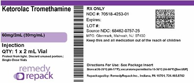 Mm2 (Ketorolac Tromethamine 60mg 2ml(30mg mL) 70518 4253 01)